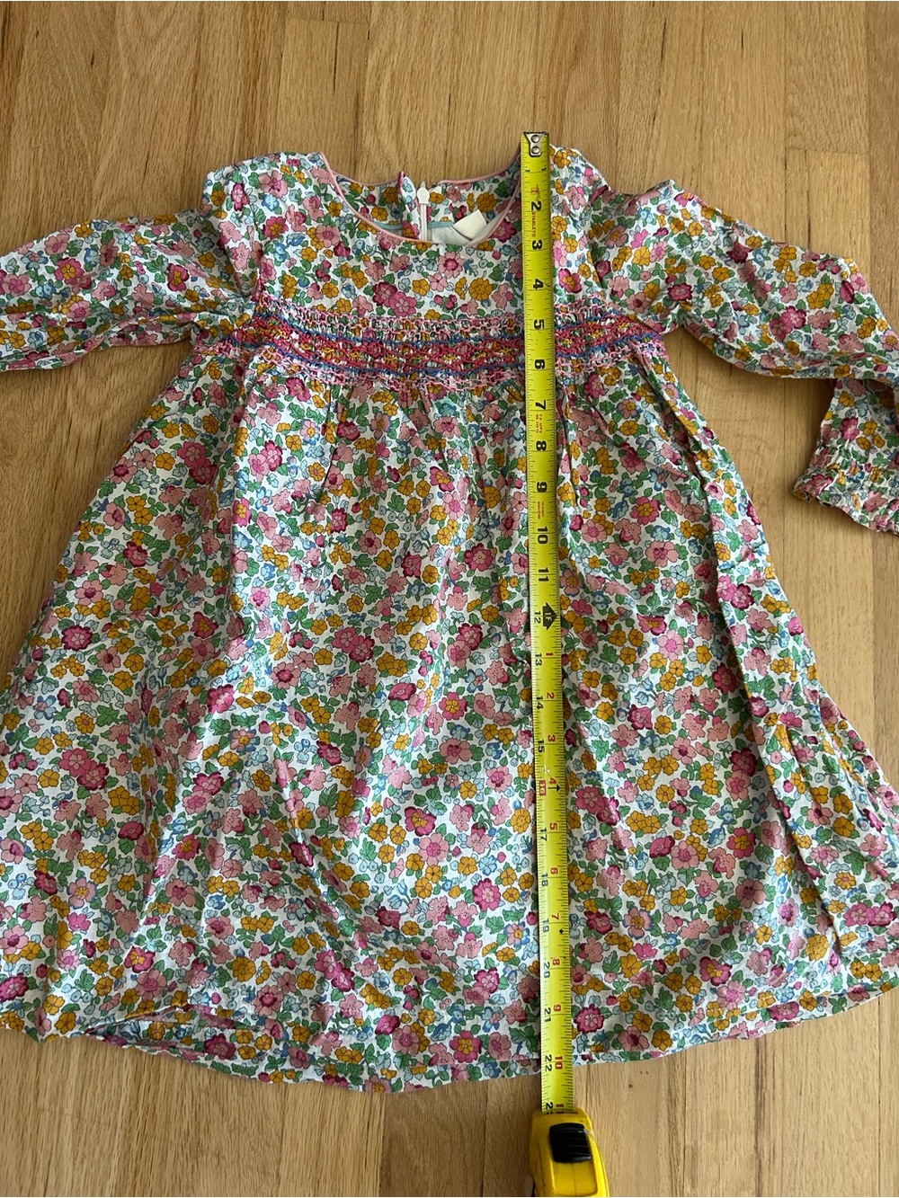 Mini boden smocked floral embroidered dress 4-5y lined pockets - Picture 10 of 10